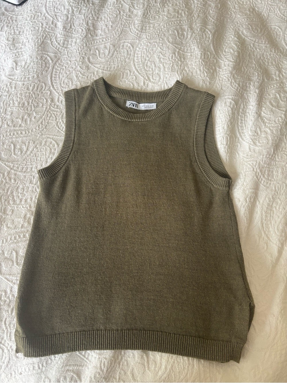 Zara Olive Green Sleeveless Knit Tank